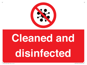 Cleaned and disinfected